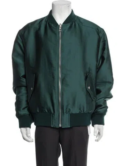 Pre-owned Gucci Reversible Bomber Jacket In Green/orange