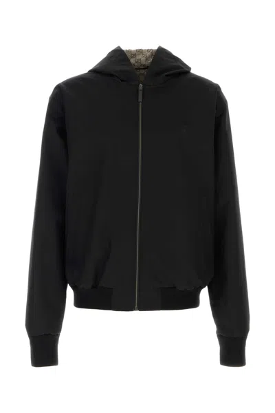 Gucci Reversible Bomber Jacket With Hood In Black