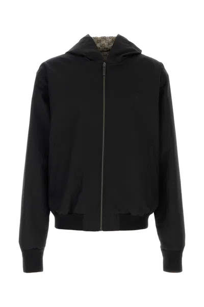 Gucci Reversible Bomber With Hood In Black
