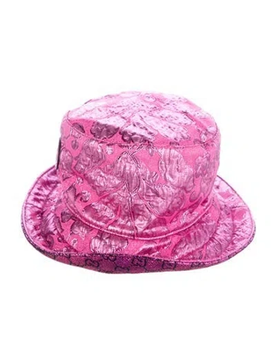 Pre-owned Gucci Reversible Bucket Hat In Metallic/pink