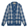 Gucci Reversible Checked Wool Cardigan