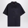 Gucci Reversible Blue Coat With Gg Pattern Women In Blue