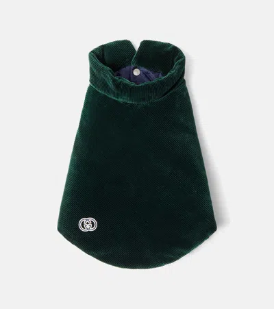 Gucci Reversible Corduroy Dog Coat In Green