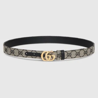 Gucci Reversible Cut Gg Marmont Belt In Beige