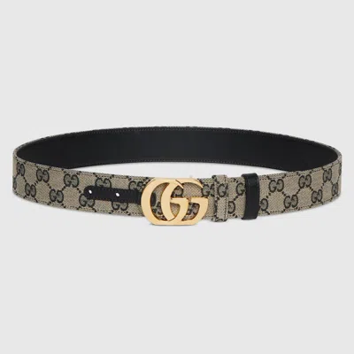 Gucci Reversible Cut Gg Marmont Belt In Beige