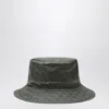 Gucci Reversible Dark Green Nylon Gg Hat Women In Green