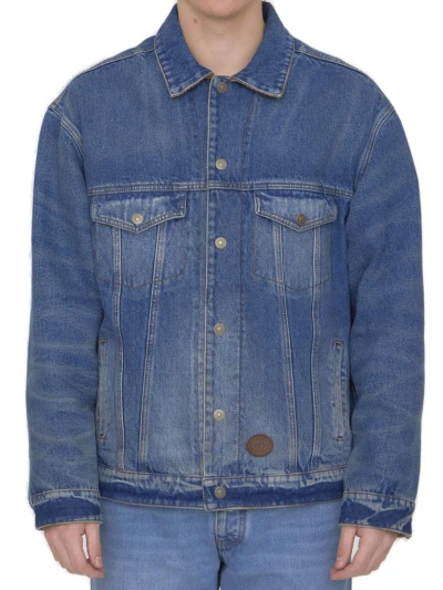 Gucci Reversible Denim Jacket In Blue