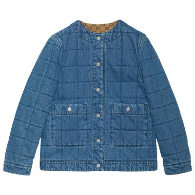 Pre-owned Gucci Reversible Denim Jacket 'blue/multicolor' | Women's Size 40
