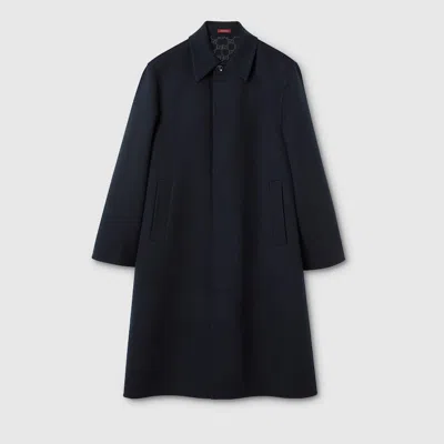 Gucci Reversible Double Wool Coat In Black