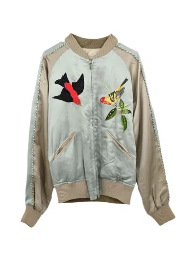 Pre-owned Gucci Reversible Embroidery Jacket In Grey