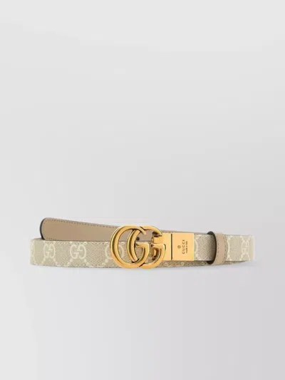 Gucci Reversible Fabric Belt Marmont Design In Brown