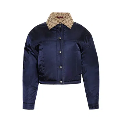 Pre-owned Gucci Reversible Gabardine Nylon Jacket 'royal' | Blue | Women's Size 38