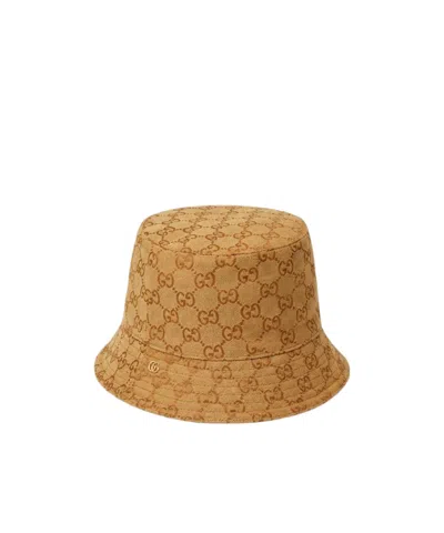 Gucci Reversible Gg Canvas Bucket Hat In Brown