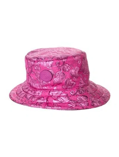 Pre-owned Gucci Reversible Gg Lame Jacquard Bucket Hat In Pink