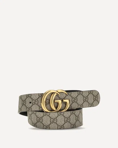 Gucci Reversible Gg Marmont Belt In Brown