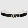 Gucci Reversible Gg Marmont Belt In Black