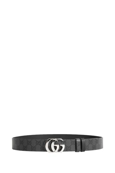 Gucci Reversible Gg Marmont Belt In Black