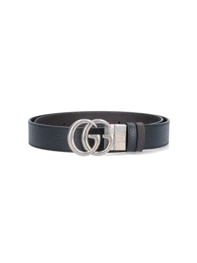 Gucci Reversible "gg Marmont" Belt – Black/brown