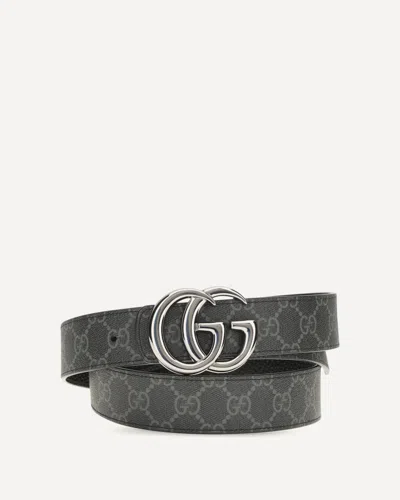 Gucci Reversible Gg Marmont Belt In Gray