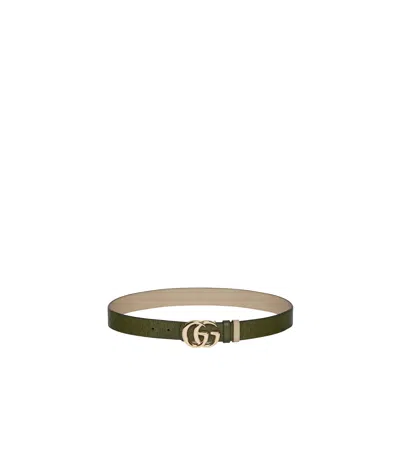Gucci Reversible Gg Marmont Belt In Green