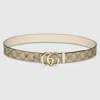 Gucci Reversible Gg Marmont Belt In Neutral
