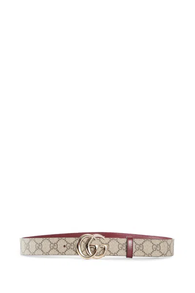 Gucci Reversible Gg Marmont Belt In Sand