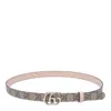 Gucci Women Reversible Gg Marmont Thin Belt In Brown