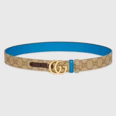 Gucci Reversible Gg Marmont Belt In Brown