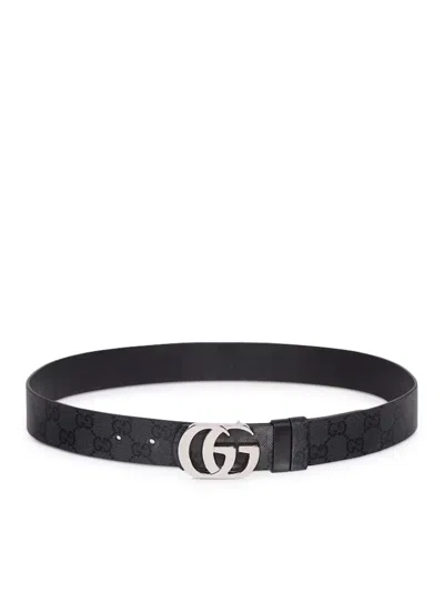 Gucci Reversible Gg Marmont Cut Belt In Black