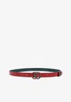 Gucci Logo Plaque Reversible Belt In Red