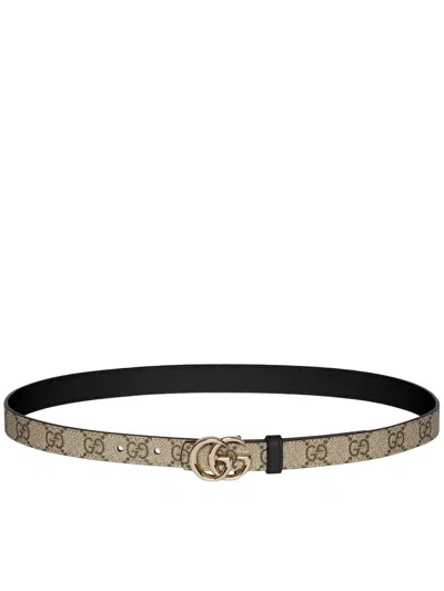 Gucci Reversible Gg Marmont Slim Belt In Multi