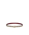 Gucci Reversible Gg Marmont Thin Belt In Brown