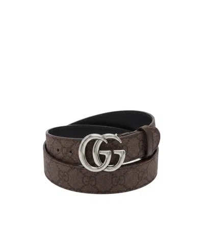 Gucci Reversible Gg Marmont Thin Belt In Pink
