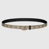 Gucci Reversible Gg Marmont Thin Belt In Multi