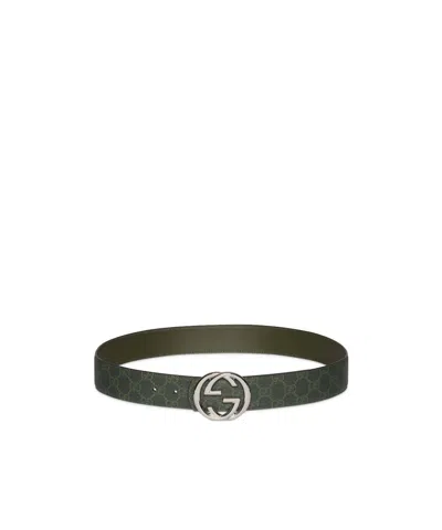 Gucci Reversible Gg Monogram Belt In Neutral