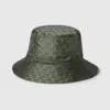 Gucci Reversible Dark Green Nylon Gg Hat Women