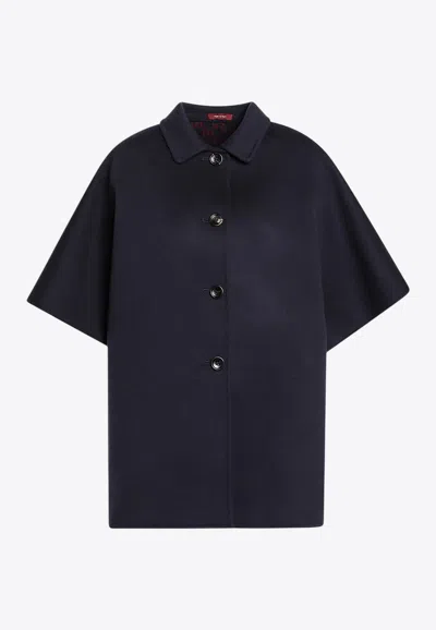 Gucci Reversible Blue Coat With Gg Pattern Women