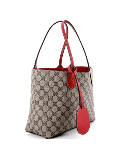 Pre-owned Gucci Reversible Gg Print Leather Small Tote Bag In Brown