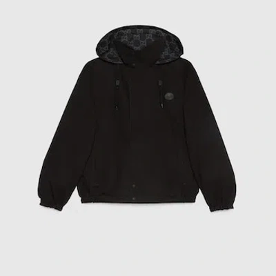 Gucci Reversible Gg Ripstop Nylon Jacket In Black