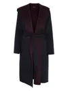 Gucci Navy Blue Wool Blend Reversible Coat In Brown