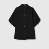 Gucci Reversible Wool And Silk Coat In Black