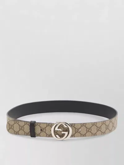 Gucci Reversible Gg Supreme Belt Double Face In Brown