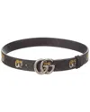 Gucci Reversible Gg Supreme Canvas & Leather Belt In Black