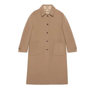 Gucci Double-faced Wool And Silk Coat In Multi