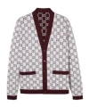 Gucci Reversible Gg Wool Jacquard Cardigan In White