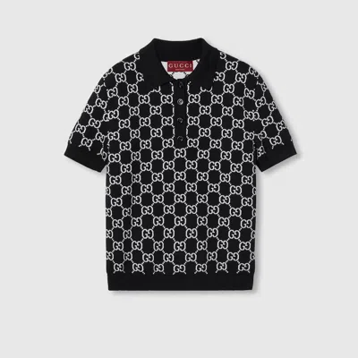 GUCCI GUCCI REVERSIBLE GG WOOL JACQUARD POLO SHIRT