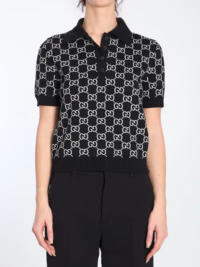 GUCCI REVERSIBLE GG WOOL JACQUARD POLO SHIRT