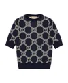 Gucci Reversible Gg Wool Jacquard Top In Black