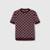 Gucci Reversible Gg Wool Jacquard Top In Bordeaux