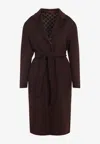 Gucci Silk And Wool Reversible Coat In Brown